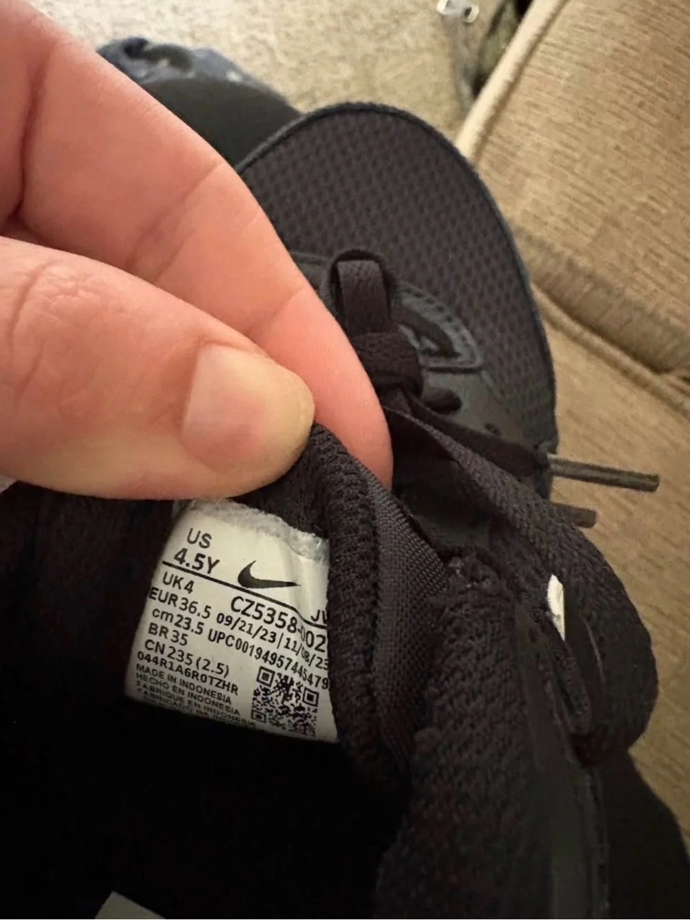 Nike Air Kids Black and White Sneakers